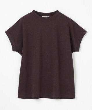 ANY 【UVケア/接触冷感】モックネックフレンチスリーブＴシャツ ブラウン