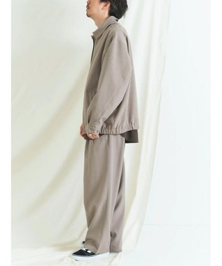 CRAFT STANDARD BOUTIQUE ポリエステルツイルスポーツジャケット Gray Beige