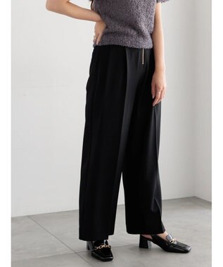 Te chichi ハイウエストフロントジップワイドパンツ《2025Autumn catalog item》 ブラック