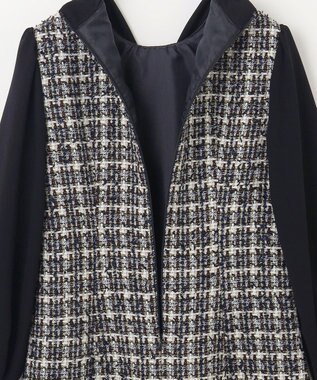 GRACE CONTINENTAL ツイードコンビワンピース ブラック