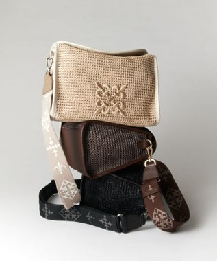 russet ナイロンラフィアショルダーバッグ(CE-1713) Ivory