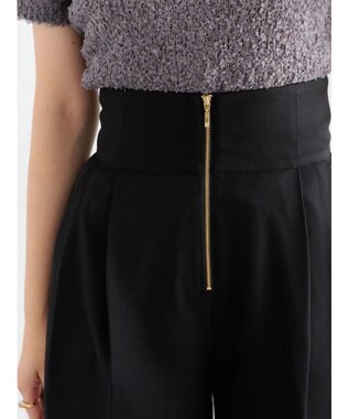 Te chichi ハイウエストフロントジップワイドパンツ《2025Autumn catalog item》 ブラック