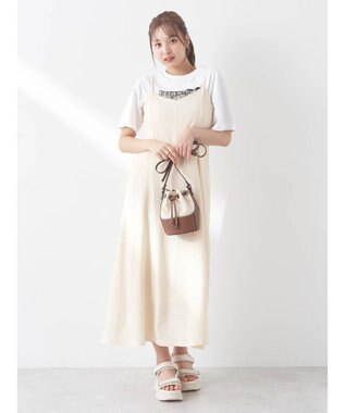 earth music&ecology チェックキャミワンピース Check Beige