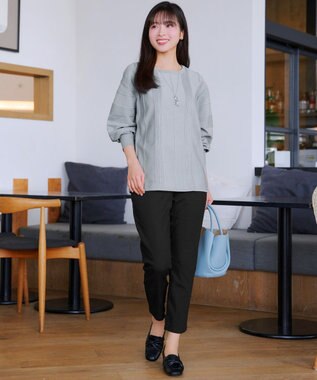 Tiaclasse L アンクルテーパードパンツ ブラック