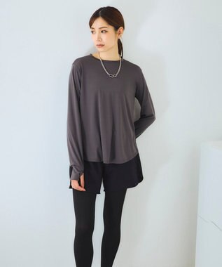 OP／FILA 【Kappa】長袖フィットネスウェアウェア 水着３点セット ダークグレー