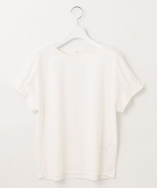 J.PRESS LADIES 【WEB限定カラーあり・接触冷感・UVケア】コンパクトコットンスムース タックスリーブ カットソー ホワイト系