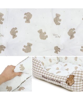 PET PARADISE ペットパラダイス クール 四角カドラー 《くまチェック柄》 大型犬 くまチェック柄