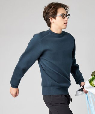 UNFILO MENS MOVE TEX クルーネック ニット ピーコックグリーン系