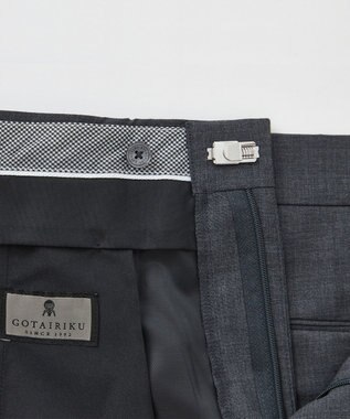 GOTAIRIKU ロングセラー【洗える/折り目加工/シワになりにくい/ウエストアジャスター】ウォッシャブル サマーウール100％パンツ_定番色(ノータック)23/24年モデル ミディアムグレー系