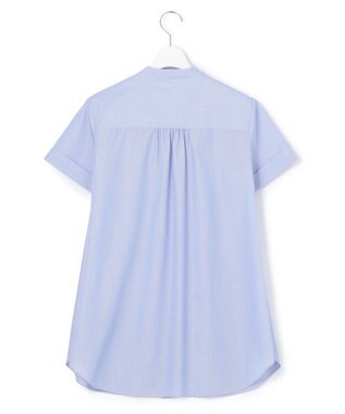 23区 L 【洗える】コットンポプリン ピンタック ブラウス ブルーストライプ