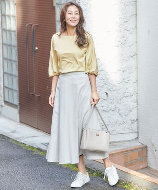 ANY 【接触冷感】シルケットスムース ツイストスリーブトップス ライム