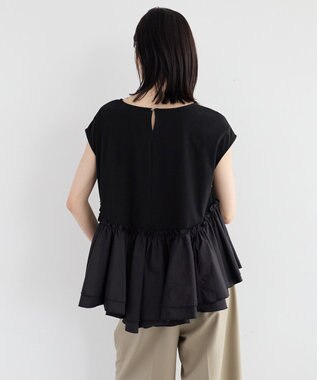 YECCA VECCA アシメペプラムカットソー Black