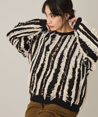 CRAFT STANDARD BOUTIQUE バイカラーフリンジニットプルオーバー