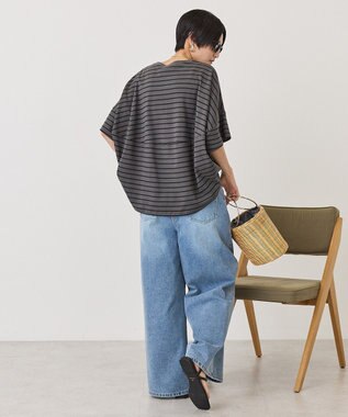 AMERICAN HOLIC 【先行予約】ボーダーコクーンプルオーバー Chacoal Gray