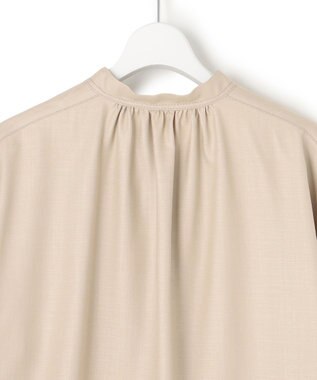 23区 【接触冷感/UVカット】ドライスラブストレッチ スキッパー ブラウス ベージュ系