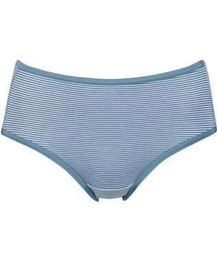 Wing ショーツ 綿混(身生地部) ここちよいフィット感 ムレにくい(身生地部) 【デイリーフィット 綿混ボーダー】 はきこみ丈ふつう EC2650 ウイング／ワコール ブルー