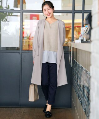 Tiaclasse L アンクルテーパードパンツ ネイビー