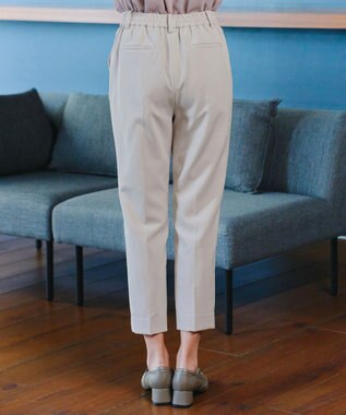 Tiaclasse 【小倉優子さん着用・ダブルクロス・洗える】テーパードパンツ グレージュ