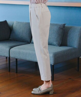 Tiaclasse 【小倉優子さん着用・ダブルクロス・洗える】テーパードパンツ グレージュ