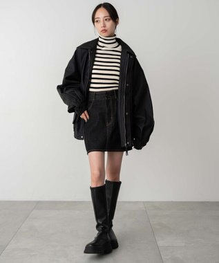 WEGO 【ユニセックス着用ITEM】エコレザー2WAYフライトジャケット ブラック