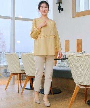 Tiaclasse L アンクルテーパードパンツ ライトベージュ