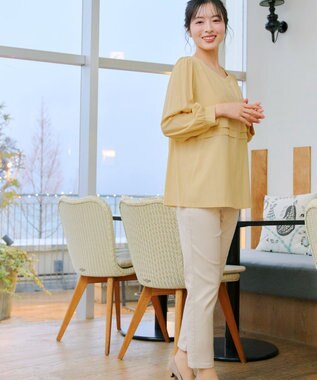 Tiaclasse L アンクルテーパードパンツ ライトベージュ