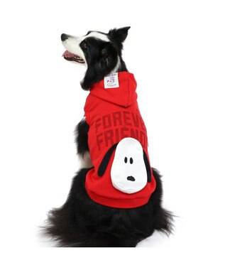  スヌーピー ずっ友 お揃い パーカー 《レッド》  中型犬  大型犬