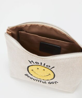 TOPKAPI 【Breath TOPKAPI】SMILE COLLECTION スマイル 刺繍 タッセルポーチ ベージュ