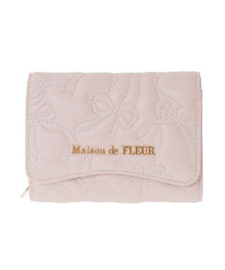 Maison de FLEUR リボンキルティングウォレット Pink