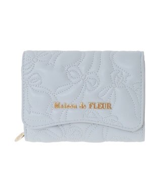 Maison de FLEUR リボンキルティングウォレット Sax