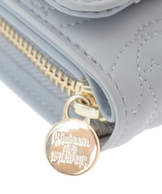 Maison de FLEUR リボンキルティングウォレット Sax