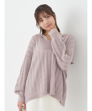 earth music&ecology ビッグカラーニットプルオーバー