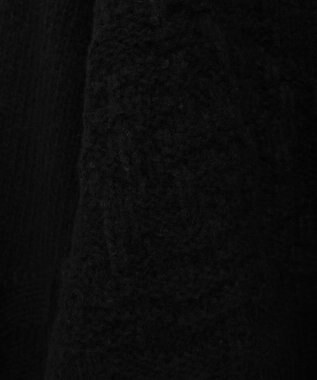 Green Parks ・ｓｗｉｎｇ　ｂｙ　バラ柄ニットカーディガン Black