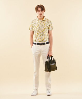 23区GOLF 【MEN】【吸水速乾/UVカット】YELL総柄プリントポロシャツ イエロー系5