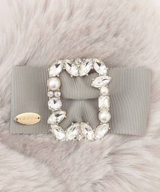 TOCCA 【ブローチ取り外し可】BIJOUX FURTIPPET ティペット ライトグレー系