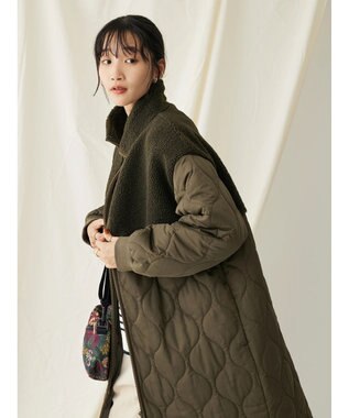 CRAFT STANDARD BOUTIQUE ボア＆キルティングスタンドコート Khaki