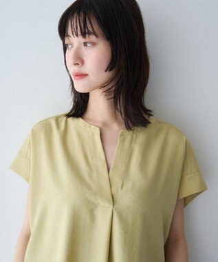 YECCA VECCA 【マシンウォッシャブル】サラサラスキッパーブラウス Yellow