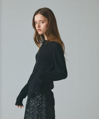 GRACE CONTINENTAL ボウ付ニットトップ ブラック