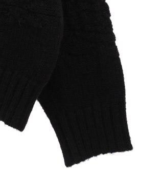 Green Parks ・ｓｗｉｎｇ　ｂｙ　バラ柄ニットカーディガン Black