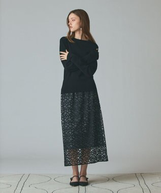 GRACE CONTINENTAL ボウ付ニットトップ ブラック