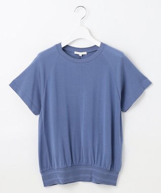 自由区 【接触冷感・UVケア・洗える】ドレーピーラグランスリーブ ニットソー ライトブルー