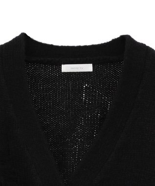 Green Parks ・ｓｗｉｎｇ　ｂｙ　バラ柄ニットカーディガン Black