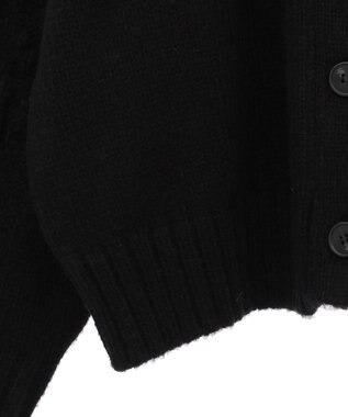 Green Parks ・ｓｗｉｎｇ　ｂｙ　バラ柄ニットカーディガン Black