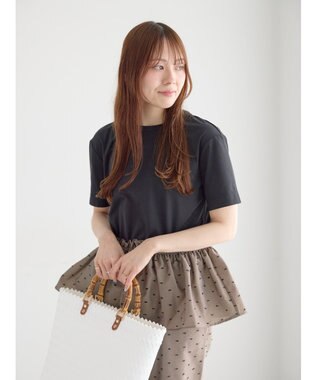 Te chichi カットドビー切替えトップス(セットアップ可) モカ