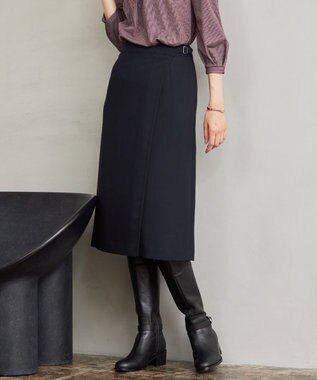 J.PRESS LADIES 【洗える】RELAXIONツイル スカート ネイビー系