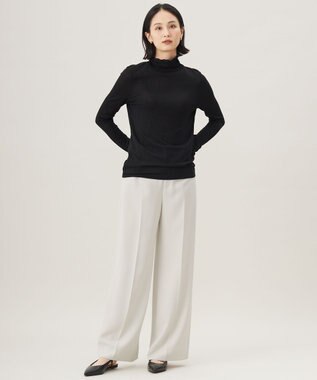 自由区 【セットアップ対応・洗える】トリアセダブルクロス ワイドパンツ ベージュ