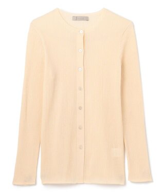 UNFILO シアーリブ ニットカーディガン クリーム