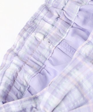 ANY KIDS チェック柄 ショート パンツ ラベンダー系チェック