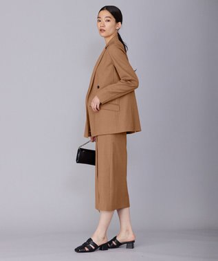 ICB 【セットアップ対応・洗える】 LooseWeave ダブルブレストジャケット レディッシュブラウン系