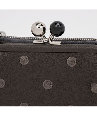 UNBILLION ペルケ perche / アクリル玉がま口2つ折り財布 ダークグレードット